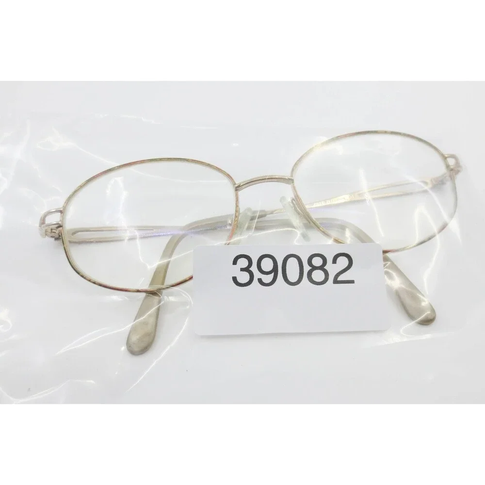 Seiko T061 Gold Oval Eyeglasses Frames 51-17-135 Japan Metal Designer Glasses